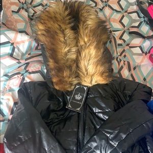 Fur hoodie coat
